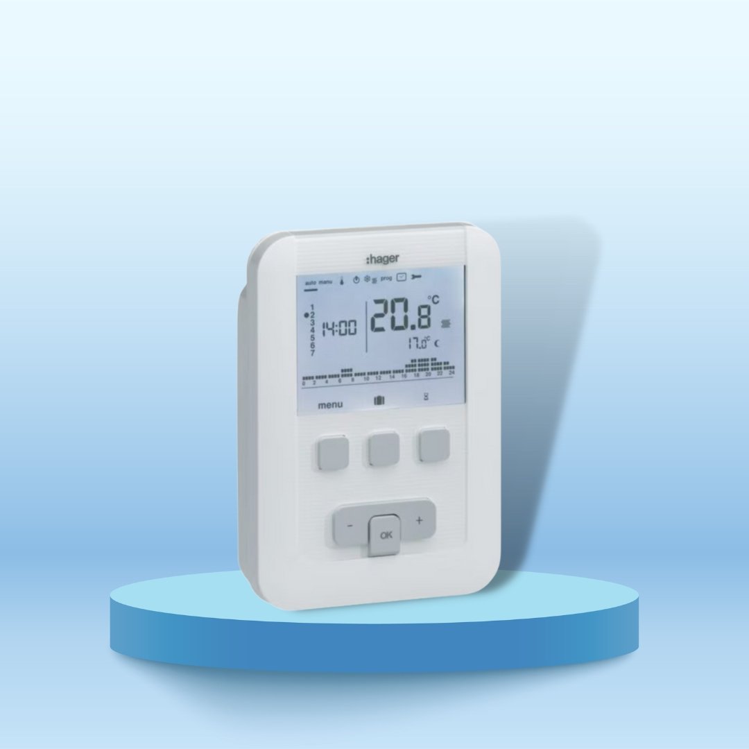 Thermostat EK520 d'ambiance programmable - Thermosia - Hager